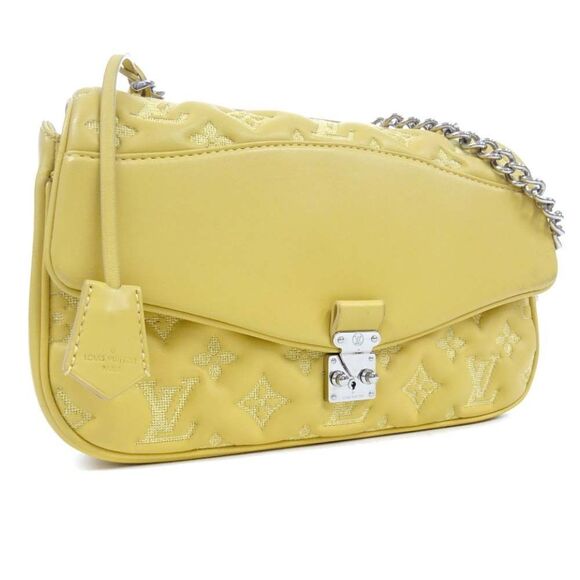 Louis Vuitton Pochette Monogram Chain Shoulder Bag Jaune Yellow - Picture 1 of 12